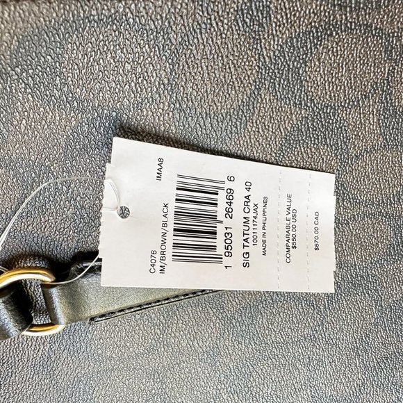 COACH Tatum Carryall Tote/ Zip Wallet Signature Canvas & Leather Brown Black NWT - Picture 9 of 14